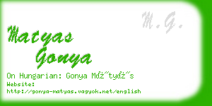 matyas gonya business card